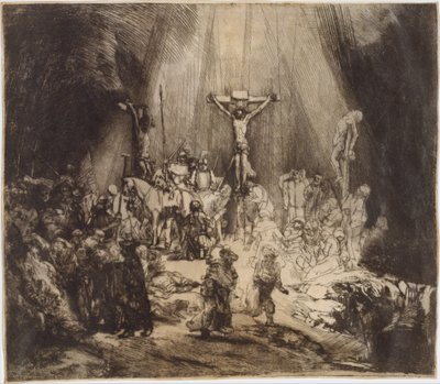 Christ Crucified between the Two Thieves: The Three Crosses by Rembrandt van Rijn