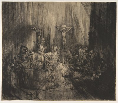 Christ Crucified between the Two Thieves: The Three Crosses by Rembrandt van Rijn