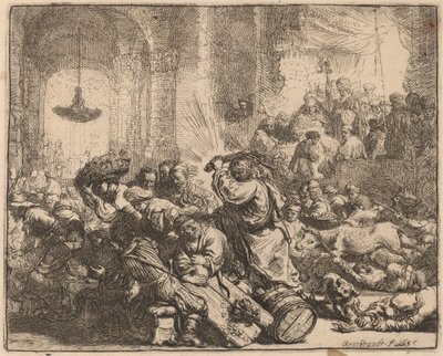 Christ Driving the Money Changers from the Temple by Rembrandt van Rijn