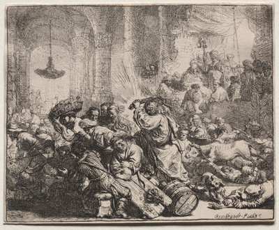Christ Driving the Money Changers from the Temple by Rembrandt van Rijn