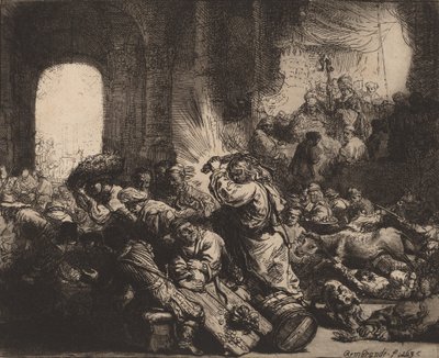 Christ Driving the Money Changers from the Temple, 1635 by Rembrandt van Rijn