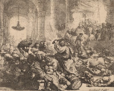 Christ Driving the Money Changers from the Temple by Rembrandt van Rijn