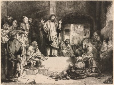 Christ Preaching by Rembrandt van Rijn