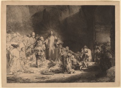 Christ Preaching (The Hundred Guilder Print) by Rembrandt van Rijn