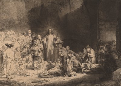 Christ Preaching The Hundred Guilder Print by Rembrandt van Rijn