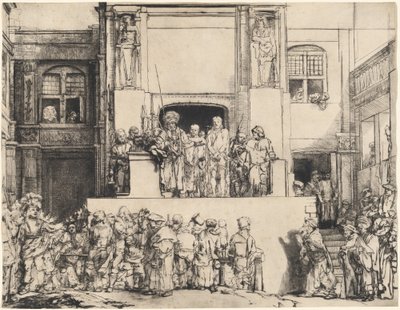 Christ Presented to the People: Oblong Plate by Rembrandt van Rijn