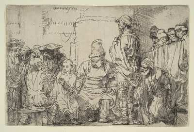 Christ Seated Disputing with the Doctors by Rembrandt van Rijn