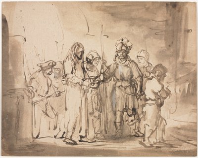 Christ Taken Before Caiaphas by Rembrandt van Rijn