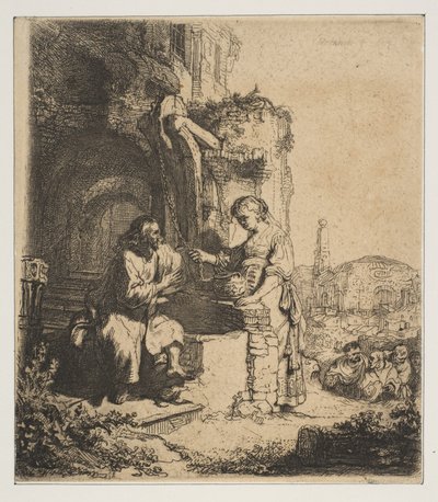Christ and the Woman of Samaria among Ruins by Rembrandt van Rijn