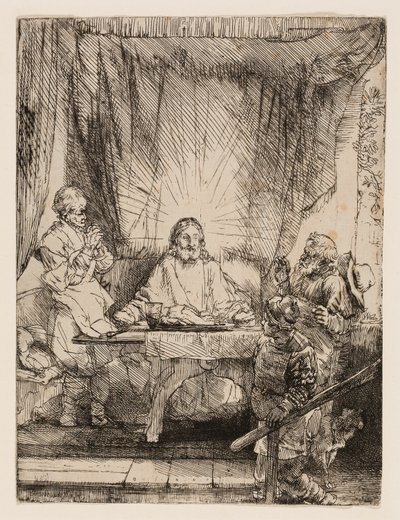 Christ at Emmaus: The Larger Plate by Rembrandt van Rijn