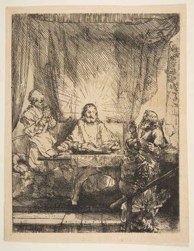 Christ at Emmaus: The Larger Plate by Rembrandt van Rijn