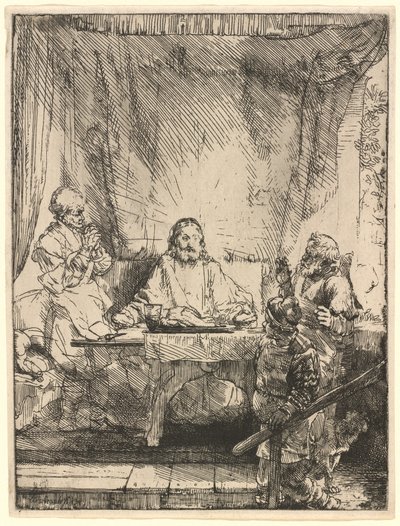 Christ at Emmaus: the Larger Plate by Rembrandt van Rijn