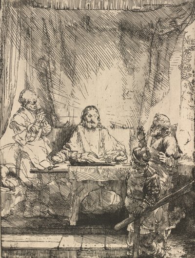 Christ at Emmaus: The Larger Plate by Rembrandt van Rijn