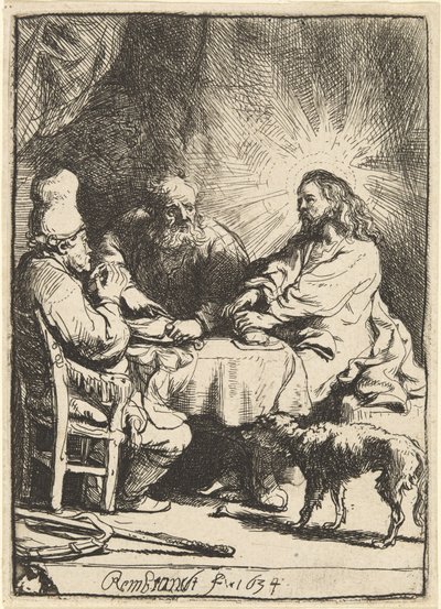 Christ at Emmaus (the Smaller Plate) by Rembrandt van Rijn
