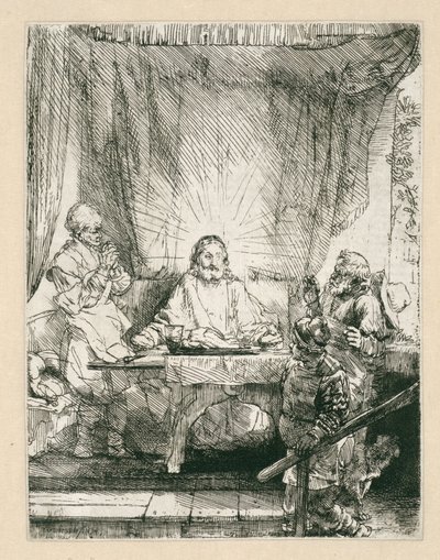 Christ at Emmaus: The Larger Plate by Rembrandt van Rijn