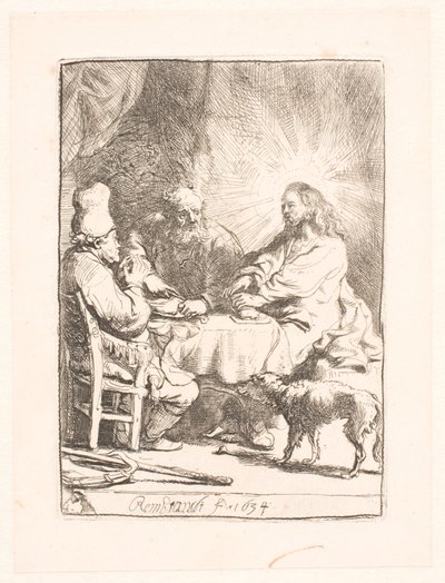 Christ at Emmaus: the smaller plate by Rembrandt van Rijn