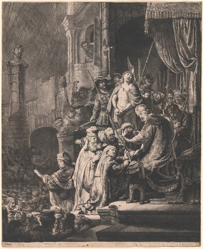 Christ before Pilate: Large Plate by Rembrandt van Rijn