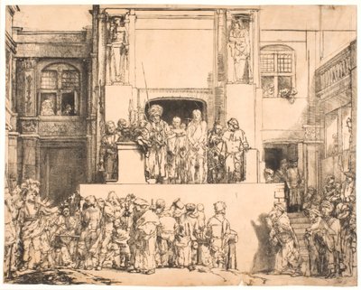 Christ Presented to the People: Large Oblong Plate by Rembrandt van Rijn
