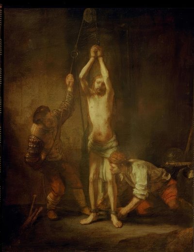 Christ at the Column of Flagellation by Rembrandt van Rijn