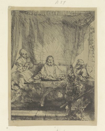 Christ at Emmaus: Large Plate (Collection of Eighty-Five Original Prints series) by Rembrandt van Rijn