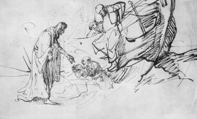 Christ Walking on the Sea by Rembrandt van Rijn