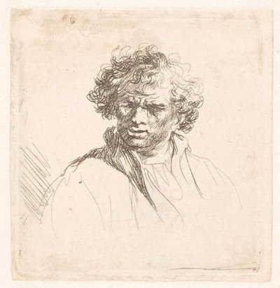 Curly-headed Man with a Wry Mouth by Rembrandt van Rijn