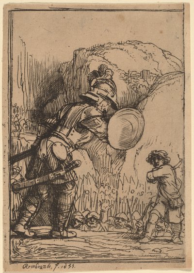 David and Goliath by Rembrandt van Rijn