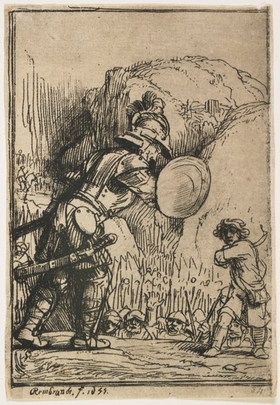 David and Goliath, 1655 by Rembrandt van Rijn