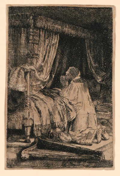 David in Prayer by Rembrandt van Rijn