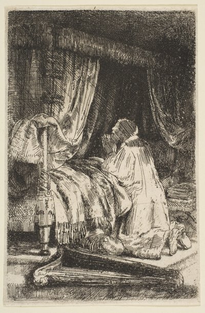David in Prayer by Rembrandt van Rijn