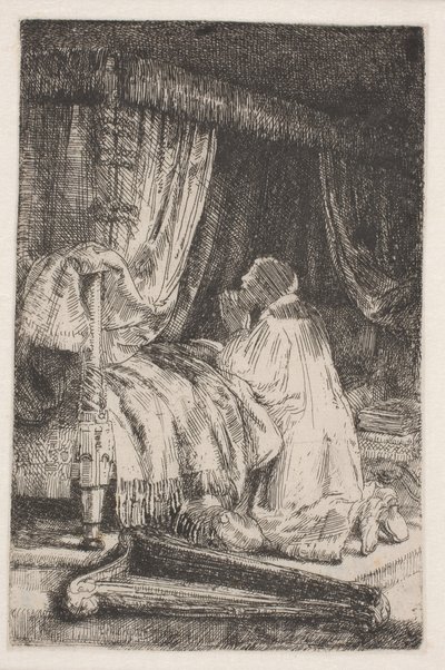 David in Prayer by Rembrandt van Rijn