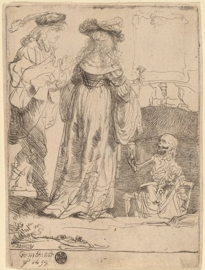 Death Appearing to a Wedded Couple from an Open Grave by Rembrandt van Rijn