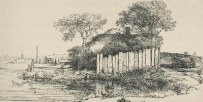The Hut Behind the Plank Fence by Rembrandt van Rijn