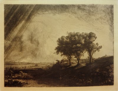 The Landscape with Three Trees by Rembrandt van Rijn