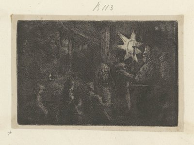 Epiphany: A Night Scene (Recueil de quatre-vingt-cinq estampes originales) by Rembrandt van Rijn