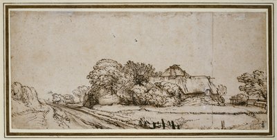 Farm Buildings beside a Road by Rembrandt van Rijn