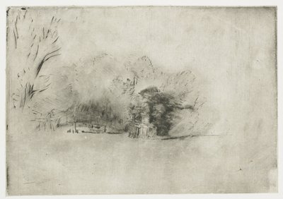 Farmhouse among Trees by Rembrandt van Rijn
