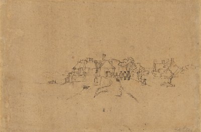 Figures on the Anthoniesdijk Entering Houtewael by Rembrandt van Rijn