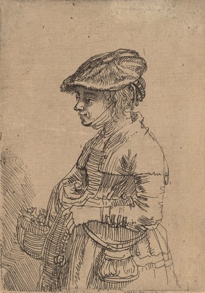 Girl with a Basket by Rembrandt van Rijn