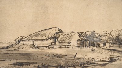 Group of Farm Buildings by Rembrandt van Rijn