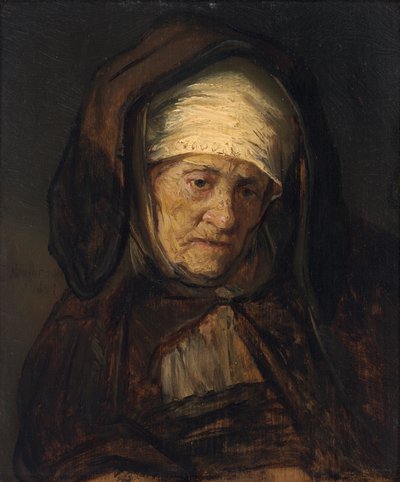 Head of an Aged Woman by Rembrandt van Rijn