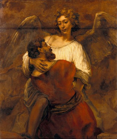 Jacob Wrestling with the Angel by Rembrandt van Rijn