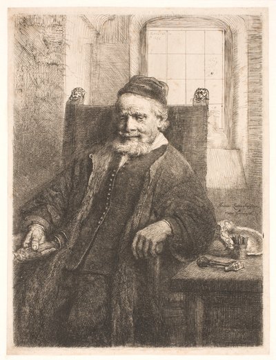 Jan Lutma, the elder, goldsmith and sculptor by Rembrandt van Rijn
