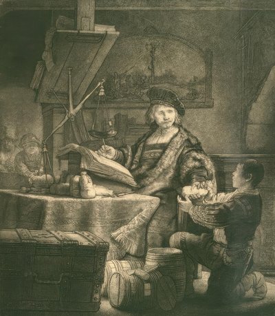 Jan Uijtenbogaert, Called the Gold Weigher by Rembrandt van Rijn
