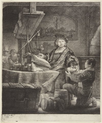Jan Uytenbogaert (The Goldweigher) by Rembrandt van Rijn