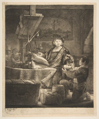 Jan Uytenbogaert The Gold Weigher by Rembrandt van Rijn