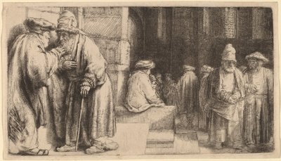 Jews in the Synagogue by Rembrandt van Rijn