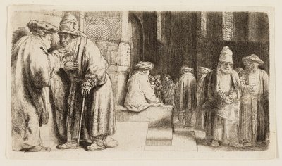 Jews in the Synagogue by Rembrandt van Rijn