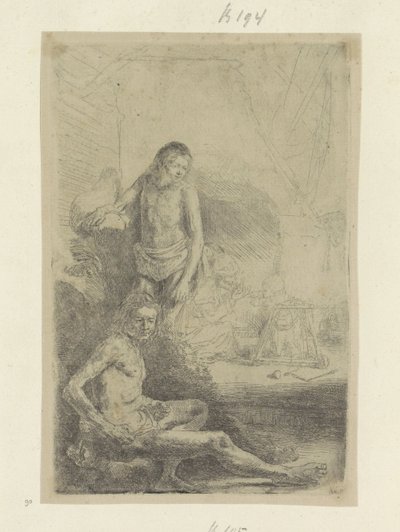 Young Man, Sitting and Standing by Rembrandt van Rijn