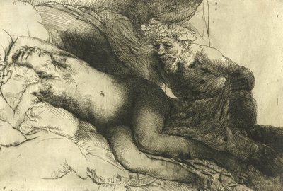 Jupiter and Antiope, c.1659 by Rembrandt van Rijn